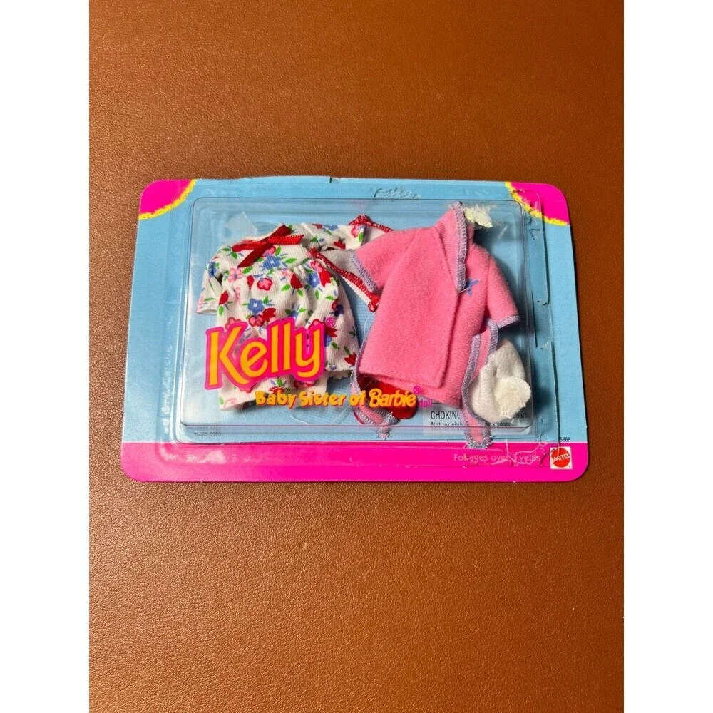 NEW Vintage Kelly Baby Sister of Barbie Pajamas Sleepwear Set Robe Dress Mattel